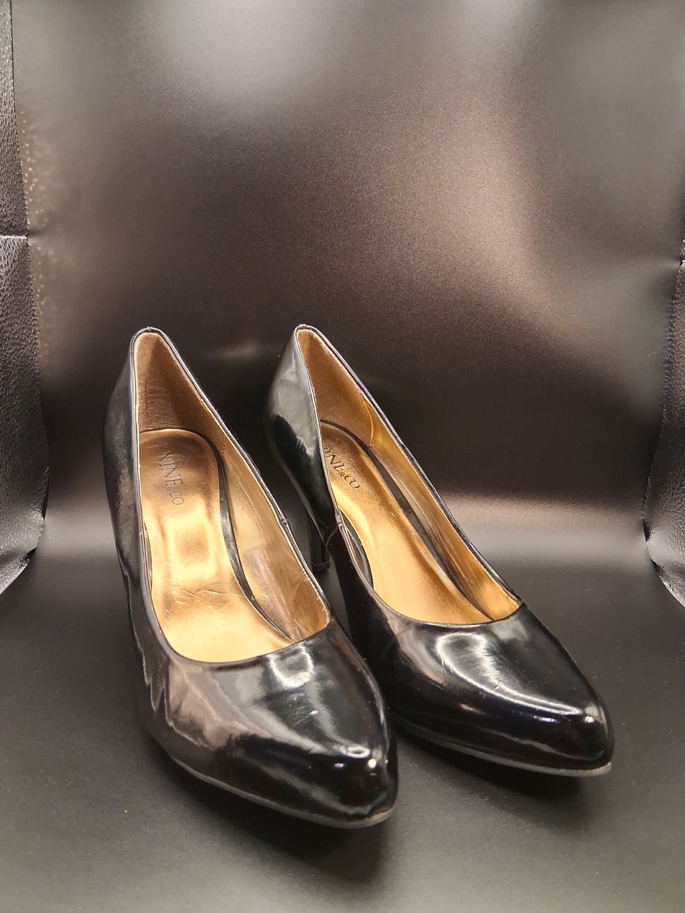 Nine & Co. Black Patent Pointed-Toe High Heels